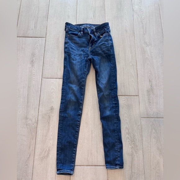 American Eagle Outfitters -Next Level Stretch -Blue Skinny Jeans Stretchy Denim - Picture 3 of 6
